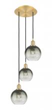 Innovations Lighting 113B-3P-SG-G483-8SL - Brookhaven Globe - 3 Light - 14 inch - Satin Gold - Cord Hung - Multi Pendant
