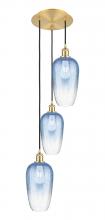 Innovations Lighting 113B-3P-SG-G484-7SB - Brookhaven Flute - 3 Light - 14 inch - Satin Gold - Cord Hung - Multi Pendant