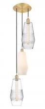 Innovations Lighting 113B-3P-SG-G680-MU - Windham - 3 Light - 14 inch - Satin Gold - Cord hung - Multi Pendant