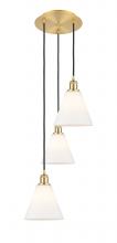 Innovations Lighting 113B-3P-SG-GBC-81 - Berkshire - 3 Light - 15 inch - Satin Gold - Cord Hung - Multi Pendant