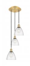 Innovations Lighting 113B-3P-SG-GBD-754 - Bristol - 3 Light - 14 inch - Satin Gold - Cord Hung - Multi Pendant