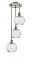 Innovations Lighting 113B-3P-SN-G1214-8 - Athens Twisted Swirl 3 Light 18 inch Multi-Pendant