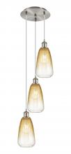 Innovations Lighting 113B-3P-SN-G480-6AM - Brookhaven Almond - 3 Light - 13 inch - Brushed Satin Nickel - Cord Hung - Multi Pendant