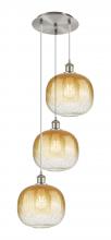 Innovations Lighting 113B-3P-SN-G481-10AM - Brookhaven Sphere - 3 Light - 17 inch - Brushed Satin Nickel - Cord Hung - Multi Pendant