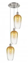 Innovations Lighting 113B-3P-SN-G484-7AM - Brookhaven Flute - 3 Light - 14 inch - Brushed Satin Nickel - Cord Hung - Multi Pendant