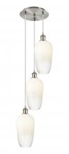 Innovations Lighting 113B-3P-SN-G484-7OP - Brookhaven Flute - 3 Light - 14 inch - Brushed Satin Nickel - Cord Hung - Multi Pendant