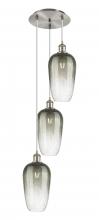 Innovations Lighting 113B-3P-SN-G484-7SL - Brookhaven Flute - 3 Light - 14 inch - Brushed Satin Nickel - Cord Hung - Multi Pendant