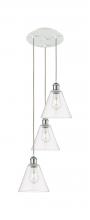 Innovations Lighting 113B-3P-WPC-GBC-82 - Berkshire - 3 Light - 15 inch - White Polished Chrome - Cord Hung - Multi Pendant