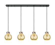 Innovations Lighting 124-410-1PS-BK-G410-8ME - Newton Sphere - 4 Light - 52 inch - Matte Black - Cord hung - Linear Pendant