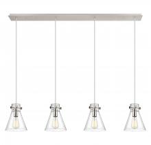 Innovations Lighting 124-410-1PS-PN-G411-8SDY - Newton Cone - 4 Light - 52 inch - Polished Nickel - Linear Pendant
