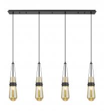 Innovations Lighting 124-452-1P-BK-G452-4ME - Milan - 4 Light - 48 inch - Matte Black - Linear Pendant