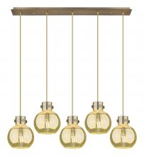 Innovations Lighting 125-410-1PS-BB-G410-8ME - Newton Sphere - 5 Light - 40 inch - Brushed Brass - Cord hung - Linear Pendant