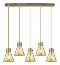 Innovations Lighting 125-410-1PS-BB-G411-8ME - Newton Cone - 5 Light - 40 inch - Brushed Brass - Linear Pendant