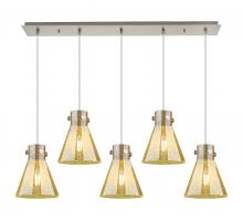 Innovations Lighting 125-410-1PS-SN-G411-8ME - Newton Cone - 5 Light - 40 inch - Brushed Satin Nickel - Linear Pendant