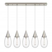 Innovations Lighting 125-450-1P-SN-G450-6CL - Malone - 5 Light - 38 inch - Brushed Satin Nickel - Linear Pendant