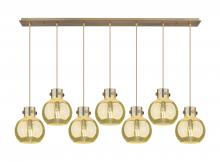 Innovations Lighting 127-410-1PS-BB-G410-8ME - Newton Sphere - 7 Light - 52 inch - Brushed Brass - Cord hung - Linear Pendant