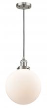 Innovations Lighting 201C-SN-G201-10-LED - Beacon - 1 Light - 10 inch - Brushed Satin Nickel - Cord hung - Mini Pendant