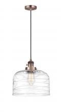 Innovations Lighting 201CSW-AC-G713-L - Bell - 1 Light - 12 inch - Antique Copper - Cord hung - Mini Pendant