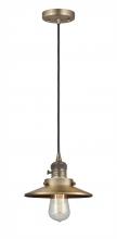 Innovations Lighting 201CSW-BB-M4 - Railroad - 1 Light - 8 inch - Brushed Brass - Cord hung - Mini Pendant