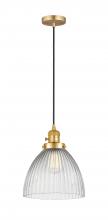 Innovations Lighting 201CSW-SG-G222 - Seneca Falls - 1 Light - 10 inch - Satin Gold - Cord hung - Mini Pendant