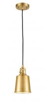 Innovations Lighting 201CSW-SG-M9-SG - Addison - 1 Light - 5 inch - Satin Gold - Cord hung - Mini Pendant