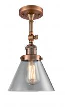 Innovations Lighting 201F-AC-G42 - Cone - 1 Light - 8 inch - Antique Copper - Adjustable Semi-Flush Mount