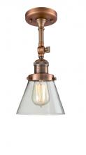 Innovations Lighting 201F-AC-G62 - Cone - 1 Light - 6 inch - Antique Copper - Adjustable Semi-Flush Mount