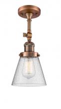 Innovations Lighting 201F-AC-G64 - Cone - 1 Light - 6 inch - Antique Copper - Adjustable Semi-Flush Mount