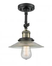Innovations Lighting 201F-BAB-G2 - Halophane - 1 Light - 9 inch - Black Antique Brass - Adjustable Semi-Flush Mount
