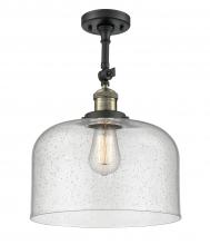 Innovations Lighting 201F-BAB-G74-L - Bell - 1 Light - 12 inch - Black Antique Brass - Adjustable Semi-Flush Mount