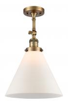 Innovations Lighting 201F-BB-G41-L-LED - Cone - 1 Light - 12 inch - Brushed Brass - Adjustable Semi-Flush Mount