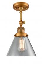 Innovations Lighting 201F-BB-G42 - Cone - 1 Light - 8 inch - Brushed Brass - Adjustable Semi-Flush Mount