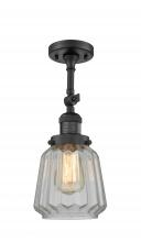 Innovations Lighting 201F-BK-G142 - Chatham - 1 Light - 7 inch - Matte Black - Adjustable Semi-Flush Mount