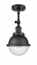Innovations Lighting 201F-BK-HFS-64-BK - Hampden - 1 Light - 7 inch - Matte Black - Semi-Flush Mount