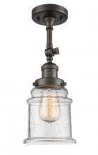 Innovations Lighting 201F-OB-G184 - Canton - 1 Light - 6 inch - Oil Rubbed Bronze - Adjustable Semi-Flush Mount