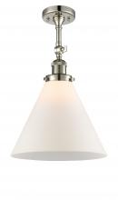 Innovations Lighting 201F-PN-G41-L-LED - Cone - 1 Light - 12 inch - Polished Nickel - Adjustable Semi-Flush Mount