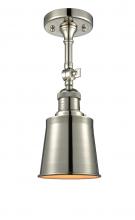 Innovations Lighting 201F-PN-M9-PN - Addison - 1 Light - 5 inch - Polished Nickel - Adjustable Semi-Flush Mount