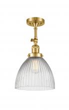 Innovations Lighting 201F-SG-G222 - Seneca Falls - 1 Light - 10 inch - Satin Gold - Semi-Flush Mount