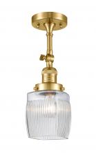 Innovations Lighting 201F-SG-G302 - Colton - 1 Light - 6 inch - Satin Gold - Adjustable Semi-Flush Mount