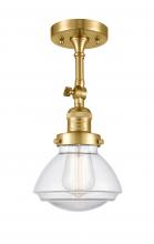 Innovations Lighting 201F-SG-G322 - Olean - 1 Light - 7 inch - Satin Gold - Semi-Flush Mount