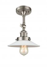 Innovations Lighting 201F-SN-G1 - Halophane - 1 Light - 9 inch - Brushed Satin Nickel - Adjustable Semi-Flush Mount