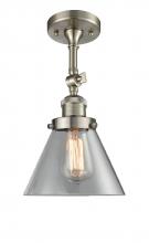 Innovations Lighting 201F-SN-G42 - Cone - 1 Light - 8 inch - Brushed Satin Nickel - Adjustable Semi-Flush Mount