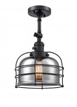 Innovations Lighting 201FSW-BK-G73-CE-LED - Large Bell Cage 1 Light Semi-Flush Mount