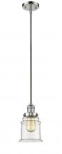  201S-PN-G182 - Canton - 1 Light - 7 inch - Polished Nickel - Stem Hung - Mini Pendant