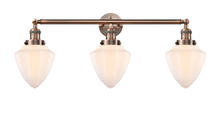 Innovations Lighting 205-AC-G661-7 - Bullet - 3 Light - 34 inch - Antique Copper - Bath Vanity Light