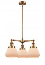 Innovations Lighting 207-BB-G171 - Fulton - 3 Light - 22 inch - Brushed Brass - Stem Hung - Chandelier