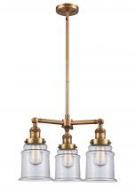 Innovations Lighting 207-BB-G182-LED - Canton - 3 Light - 18 inch - Brushed Brass - Stem Hung - Chandelier