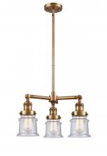 Innovations Lighting 207-BB-G184S-LED - Canton - 3 Light - 18 inch - Brushed Brass - Stem Hung - Chandelier