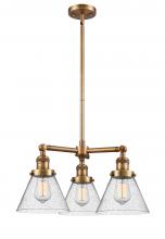 Innovations Lighting 207-BB-G44 - Cone - 3 Light - 22 inch - Brushed Brass - Stem Hung - Chandelier
