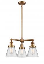 Innovations Lighting 207-BB-G64 - Cone - 3 Light - 19 inch - Brushed Brass - Stem Hung - Chandelier